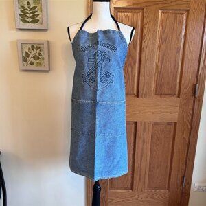 The Nautical Table Nautical Denim Apron Blue Nantucket Anchor Design
